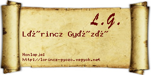 Lőrincz Győző névjegykártya